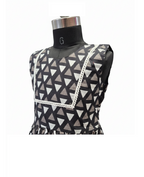 Black and White Tiered Frock with Crochet Lace Detail