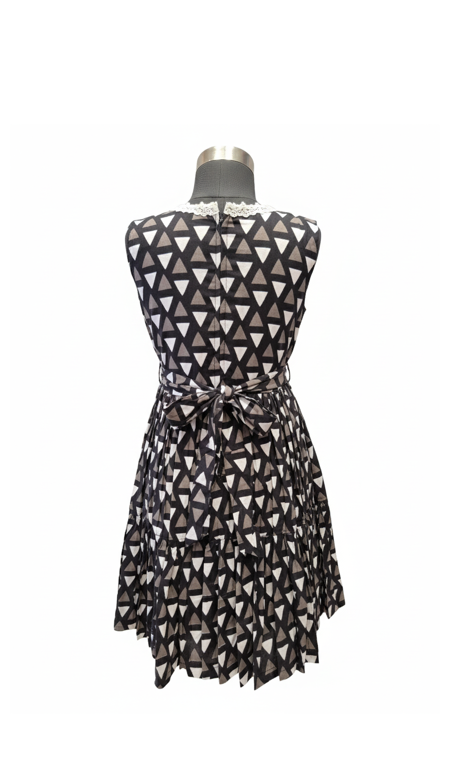 Black and White Tiered Frock with Crochet Lace Detail