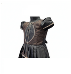 Party Wear: Sophisticated Black Frock with Contrast Dot Print Panels