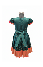 Festive Elegance: Pattu Silk Dress with Contrast Zari Woven Koti