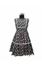 Black and White Tiered Frock with Crochet Lace Detail