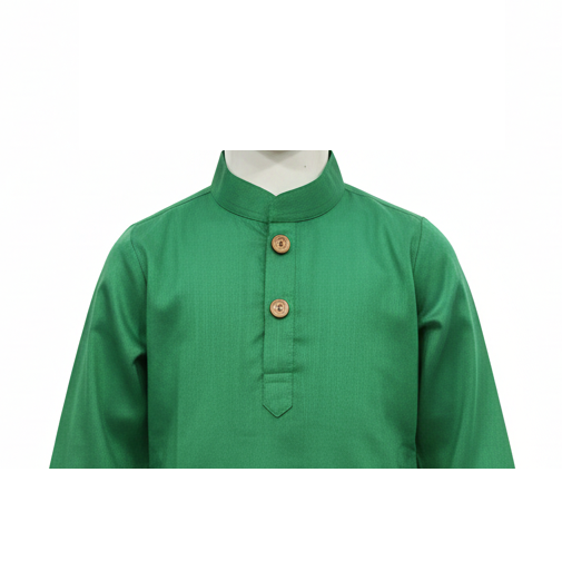 Classic Solid Green Silk Blend Kurta Pajama Set