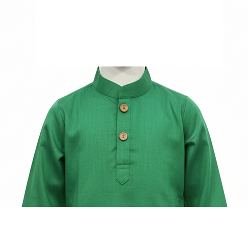 Classic Solid Green Silk Blend Kurta Pajama Set