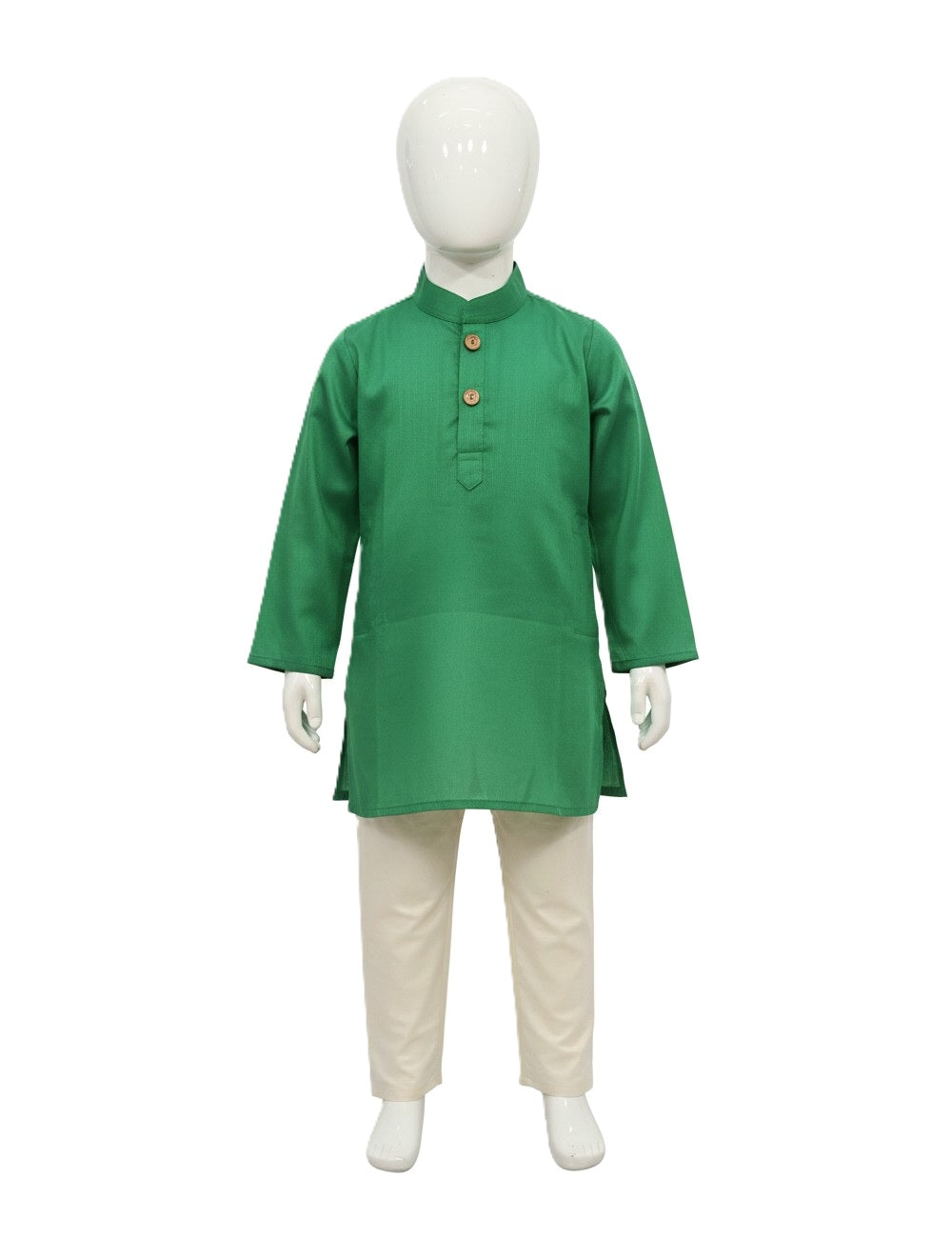 Classic Solid Green Silk Blend Kurta Pajama Set