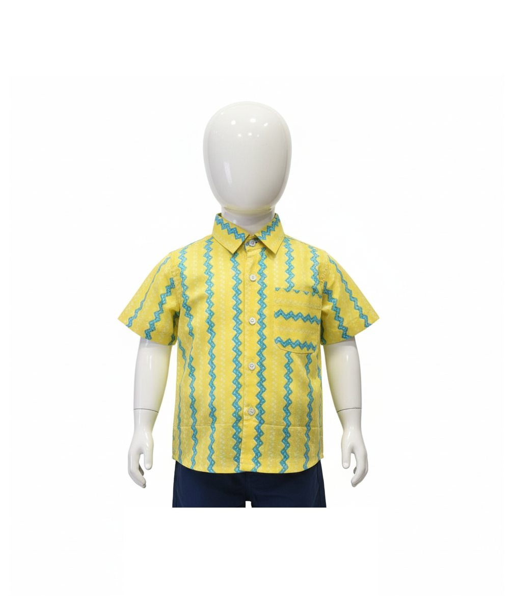 Zig-Zag Stripe Bright Cotton Kids' Shirt