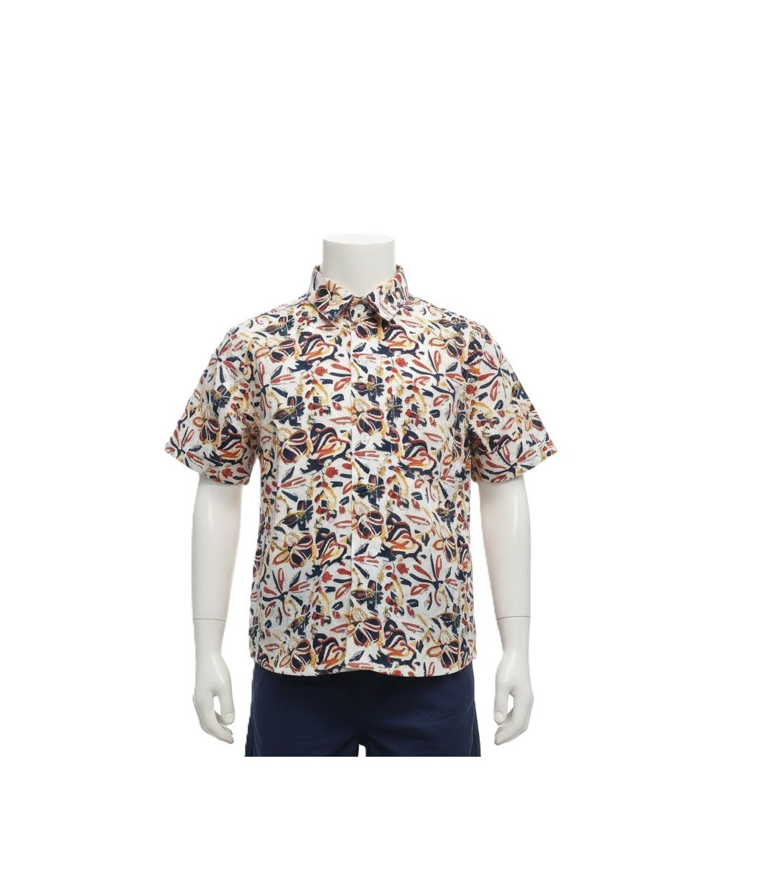 Abstract Autumn Floral Print Cotton Kids' Shirt