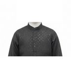 Designer Black Silk Blend Chikankari-Style Kurta Set