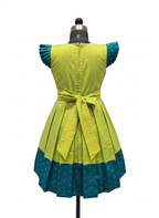Rich Teal Green Frock with Traditional South Indian Border Detailing