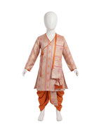 Festive Brocade Silk Blend Kids' Kurta Dhoti Set