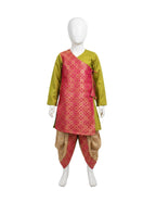 Festive Woven Silk Angrakha Style Boys' Ethnic Wear