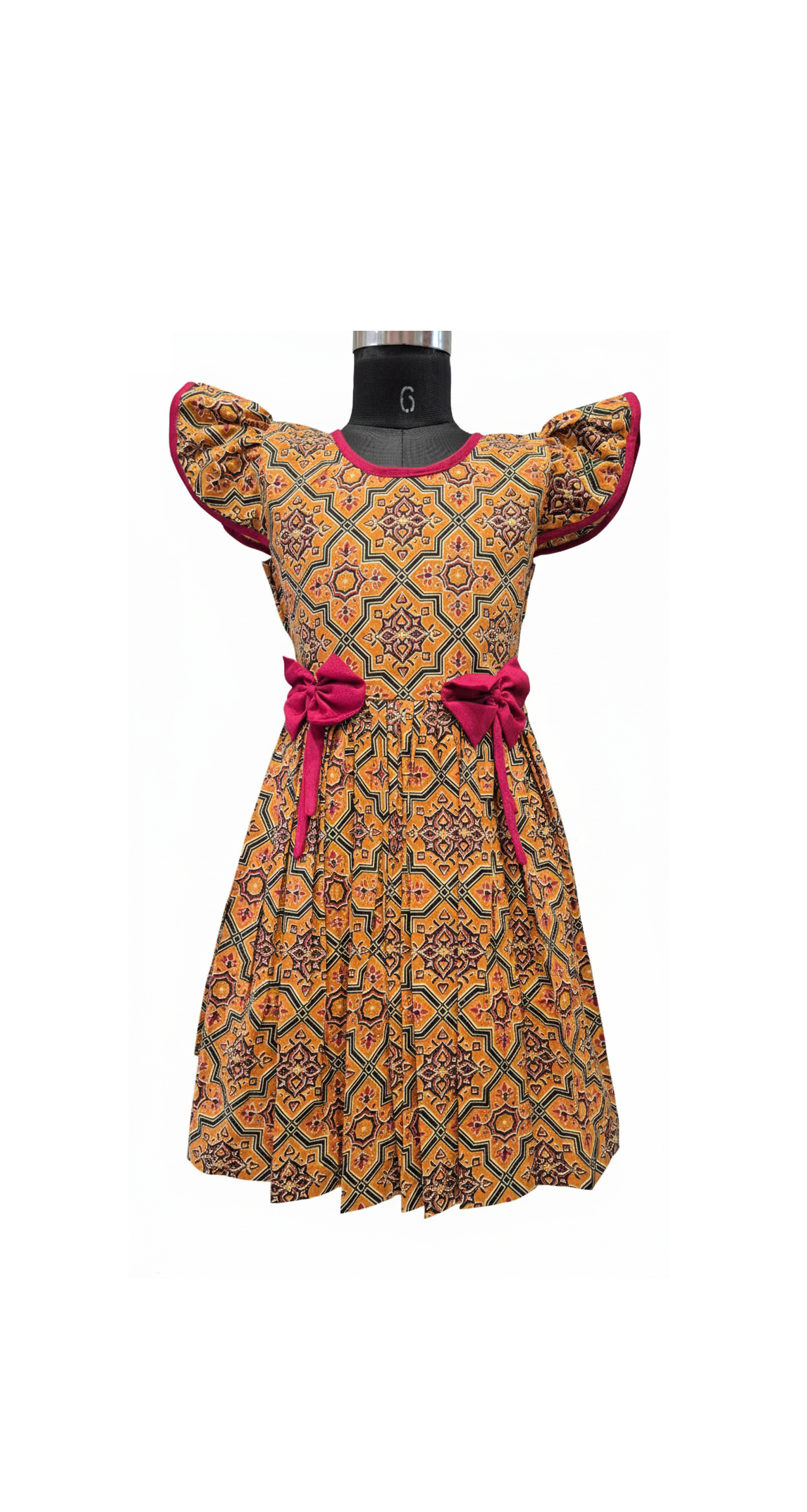 Teal Cotton Frock Style Dress with Ethnic Side Tassels