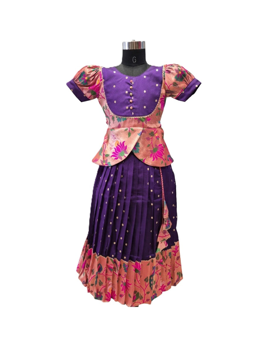 Designer Festive Ethnic Wear – Vibrant Silk Peplum & Pleated Skirt Ensemble