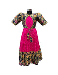 Girls' Designer Hot Pink Silk Lehenga Set with Removable Navy Floral Brocade Jacket