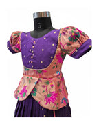 Designer Festive Ethnic Wear – Vibrant Silk Peplum & Pleated Skirt Ensemble