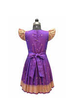 Pure Silk/Silk Blend Pleated Frock with Brocade Work | Kids' Celebratory Wear (Copy)