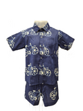 Blue Bicycle Print Cotton Co-ord Set