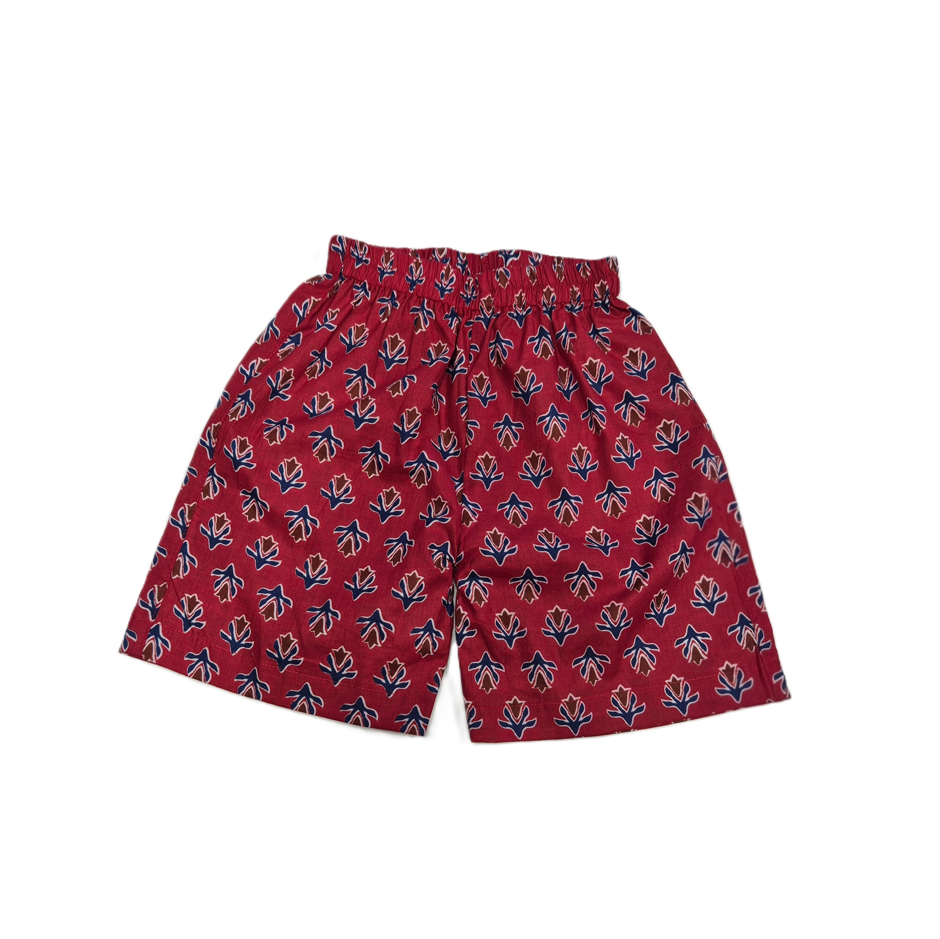 Red Floral Print Cotton Co-ord Set