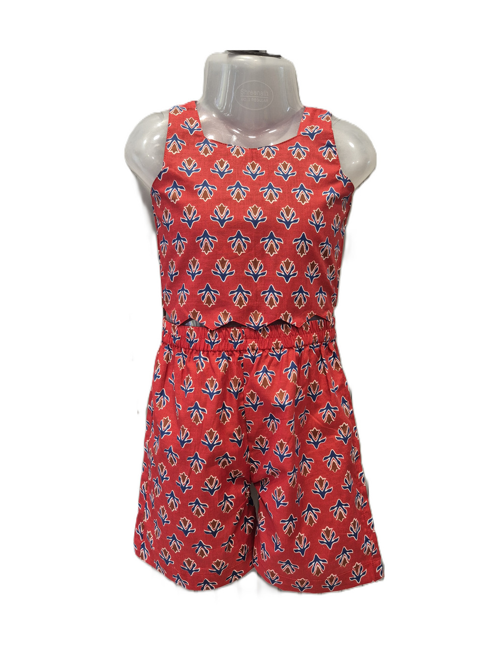 Red Floral Print Cotton Co-ord Set