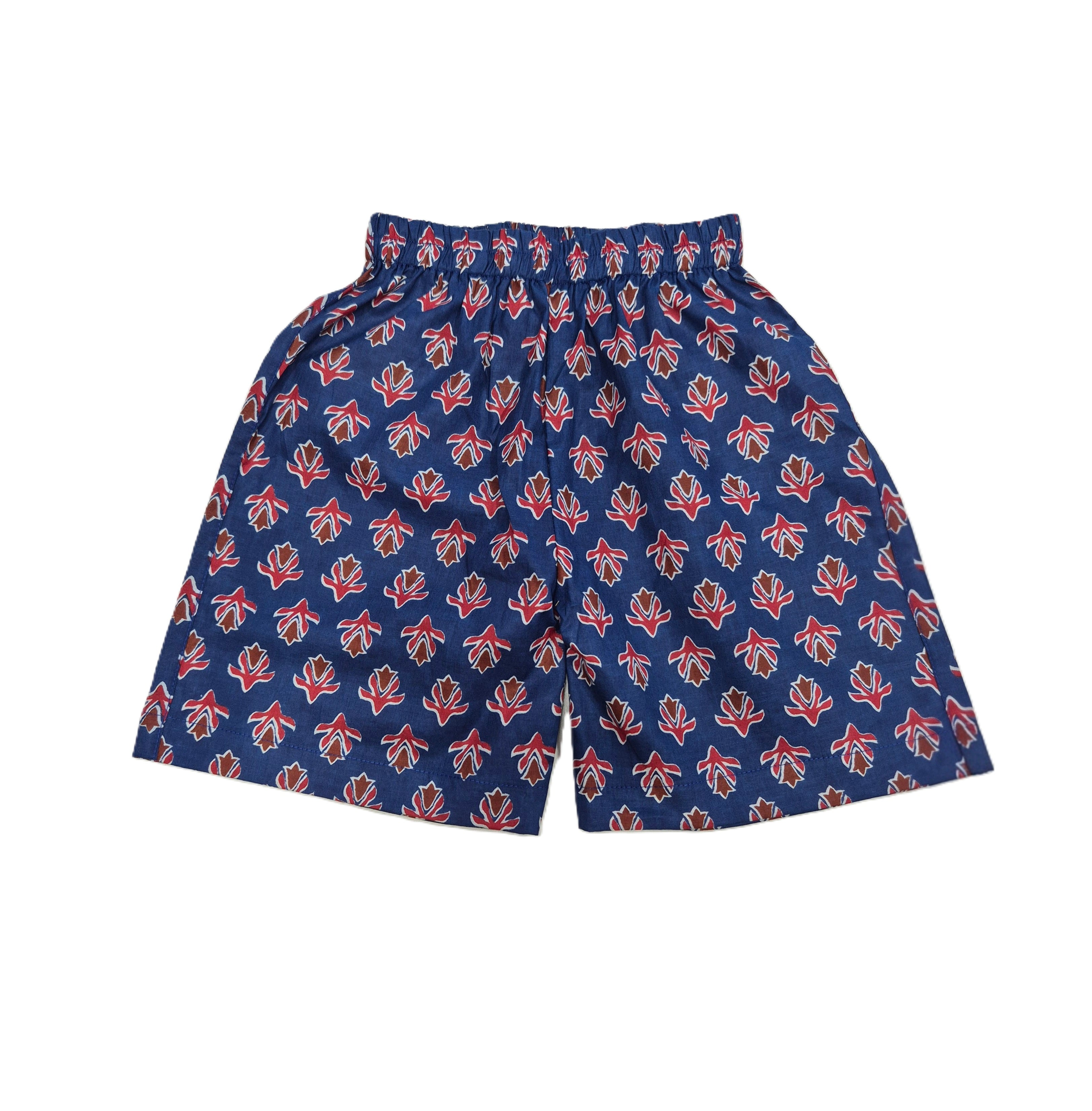 Blue Floral Print Cotton Co-ord Set