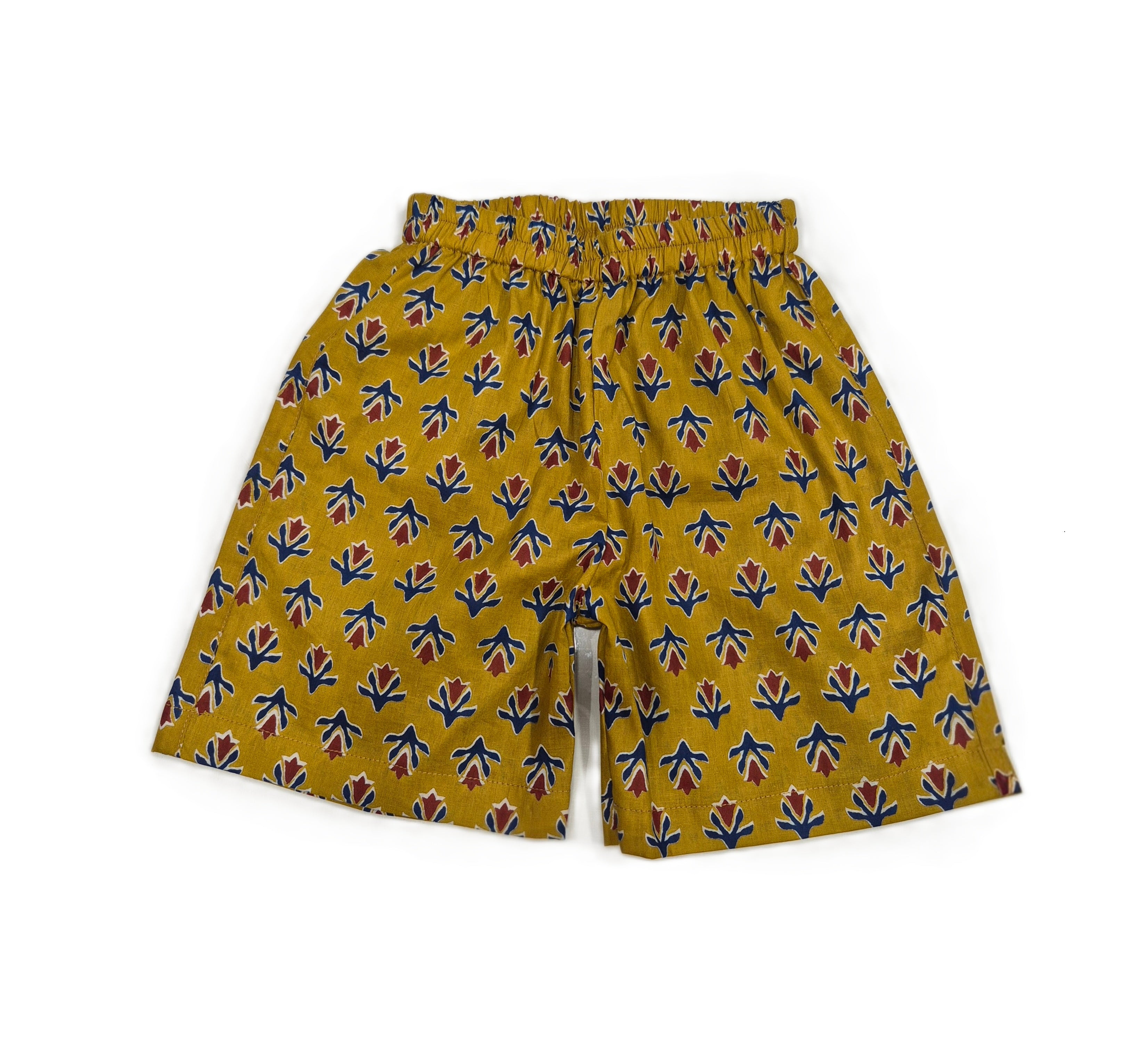 Mustard Yellow Floral Print Cotton Co-ord Set