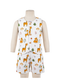 White Giraffe Print Cotton Co-ord Set