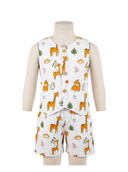 White Giraffe Print Cotton Co-ord Set