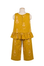 Girls' Mustard Yellow Ethnic Motif Cotton Co-ord Set