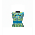 Vibrant Green Hexagon Pattern Cotton Knee Dress