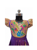 Pure Silk/Silk Blend Pleated Frock with Brocade Work | Kids' Celebratory Wear (Copy)