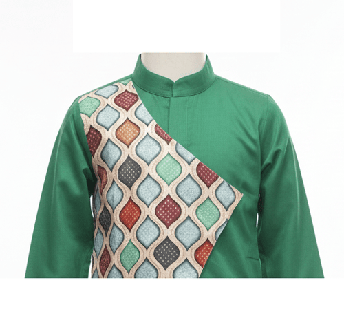 Asymmetric Lattice Panel Kurta Pajama Set