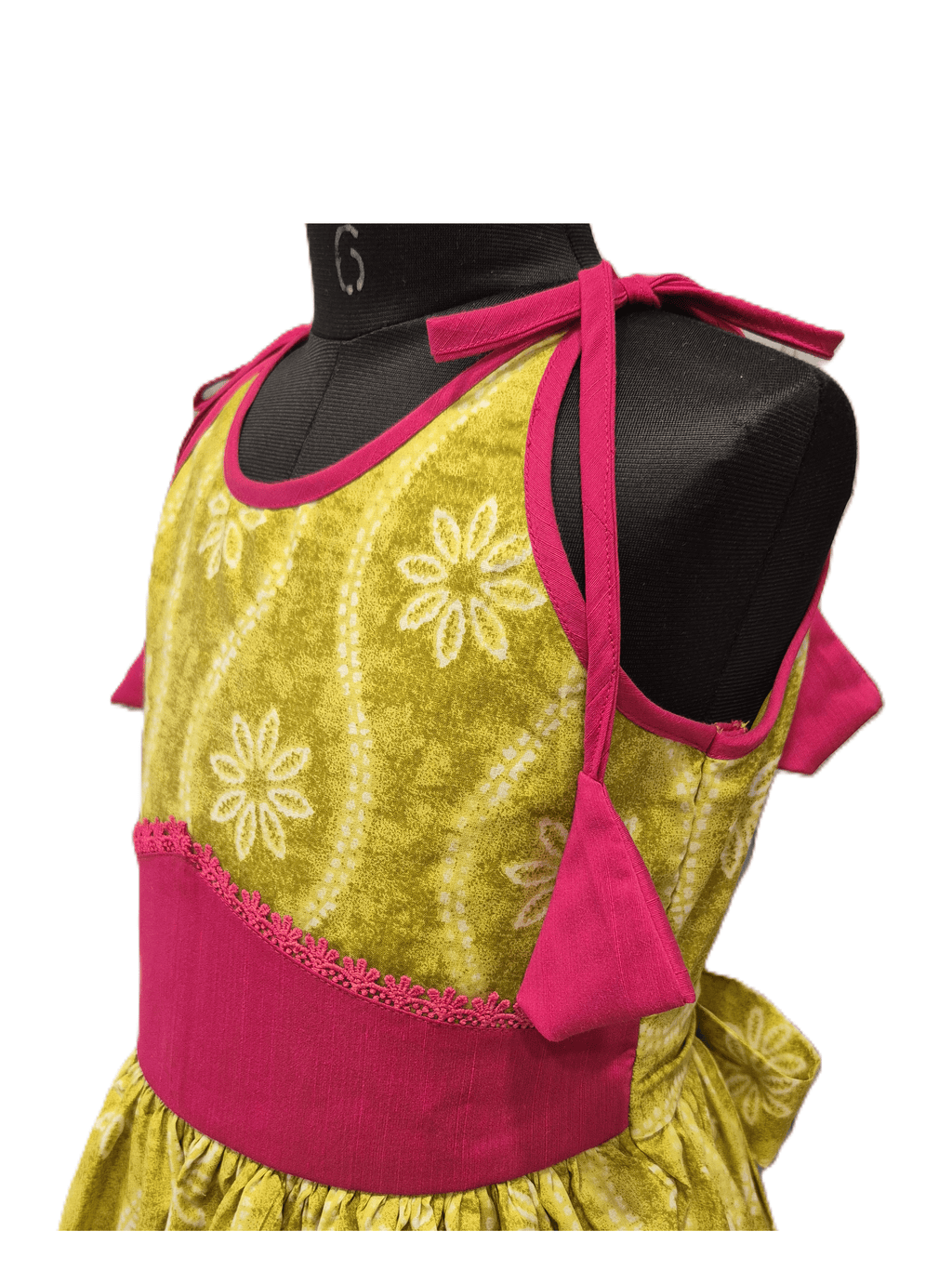 radiant lime-green cotton frock - House of Kritee