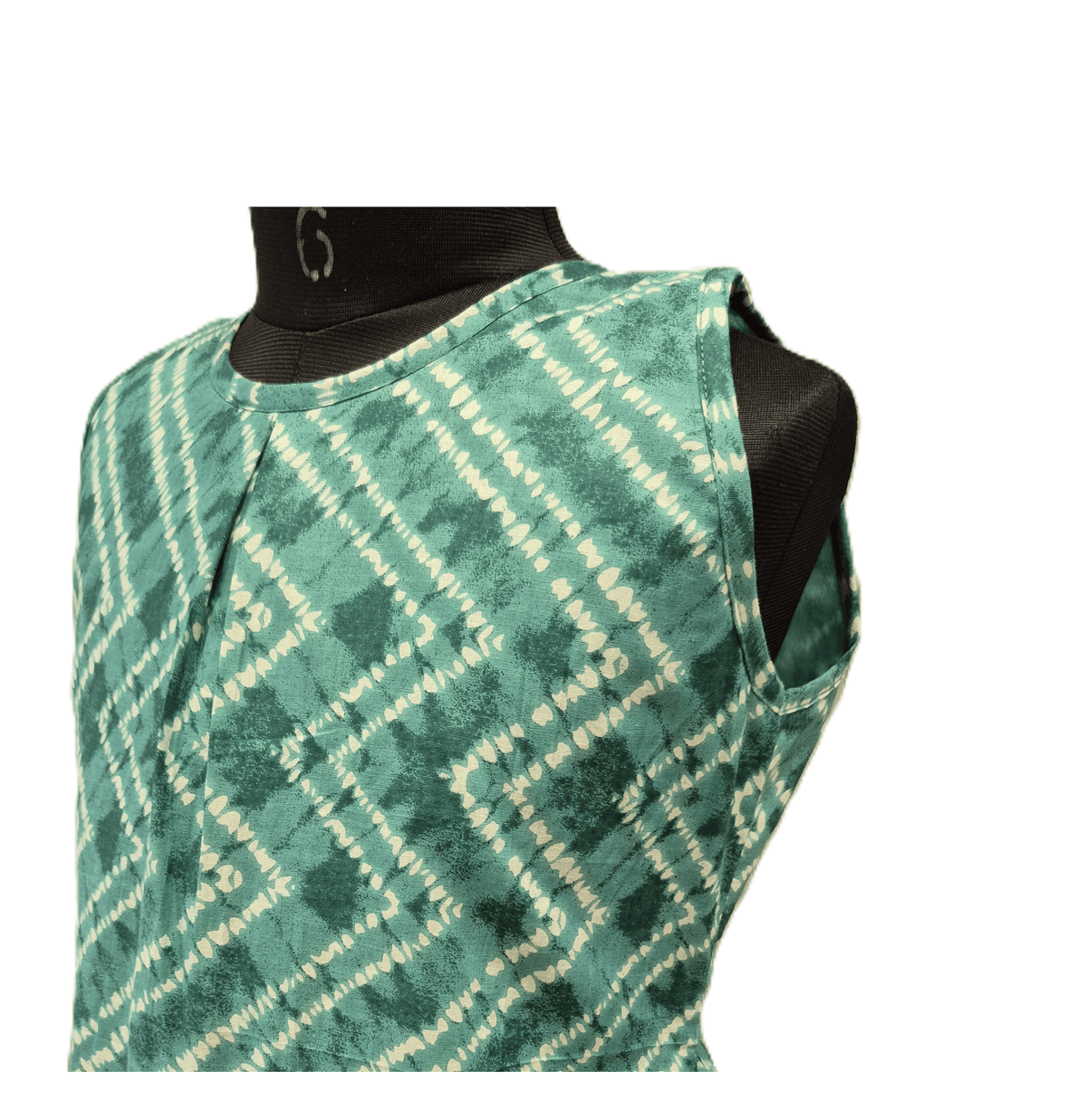 contemporary sea-green cotton frock. - House of Kritee