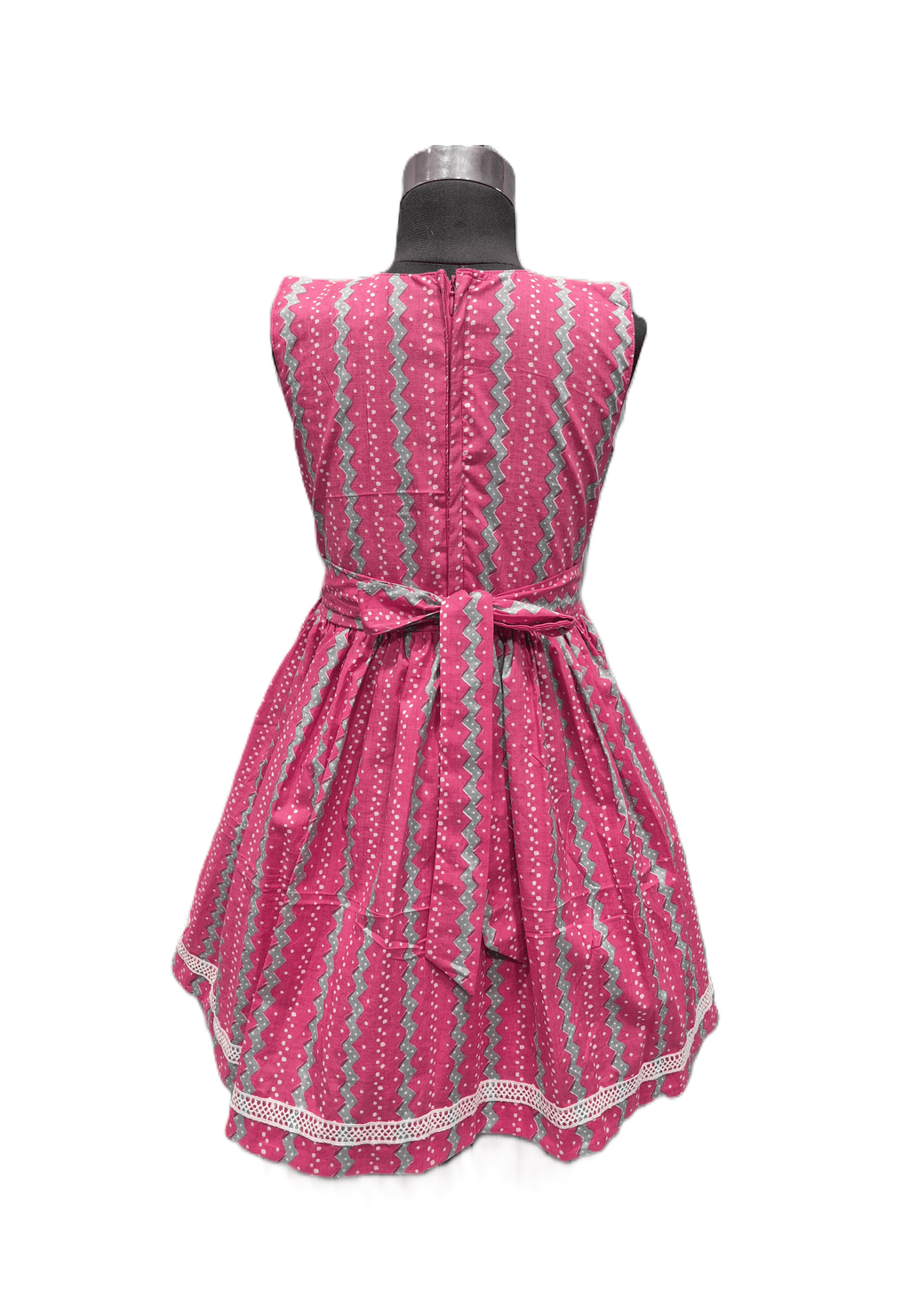 eye-catching fuchsia pink cotton frock - House of Kritee