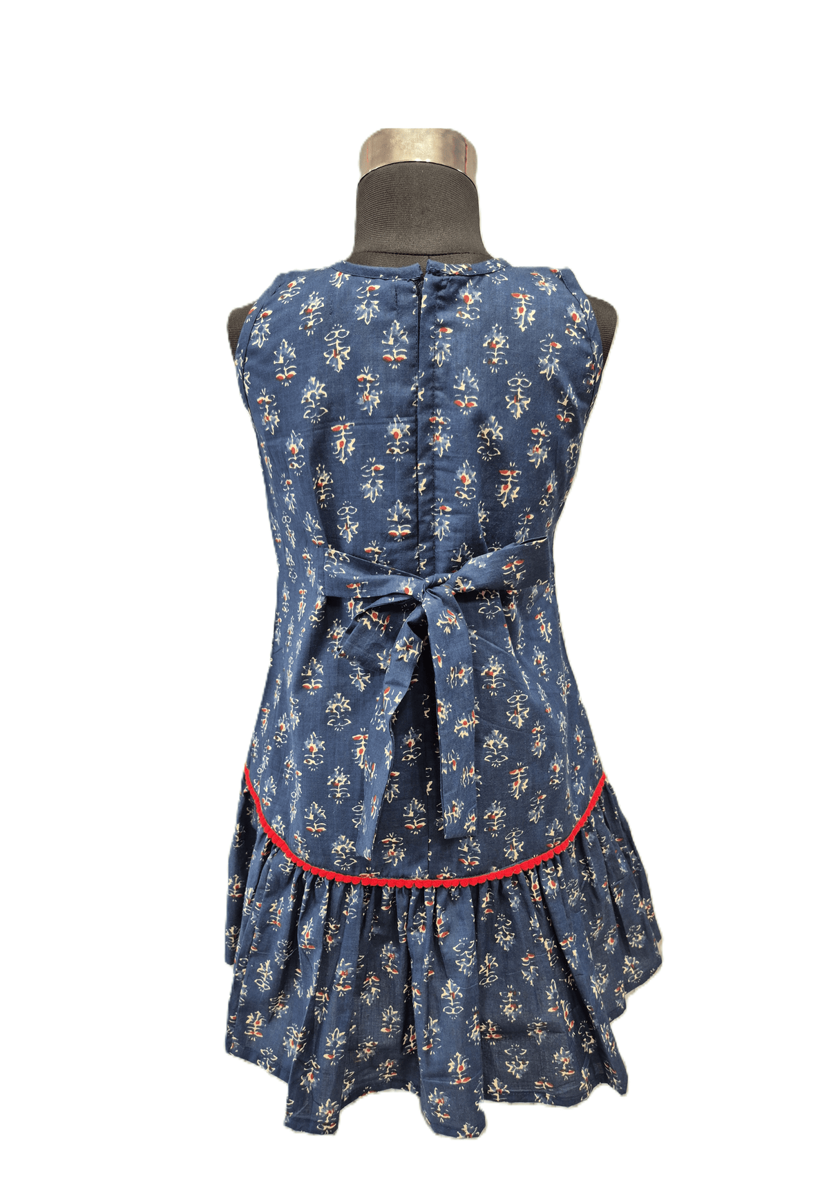 elegant navy blue cotton frock