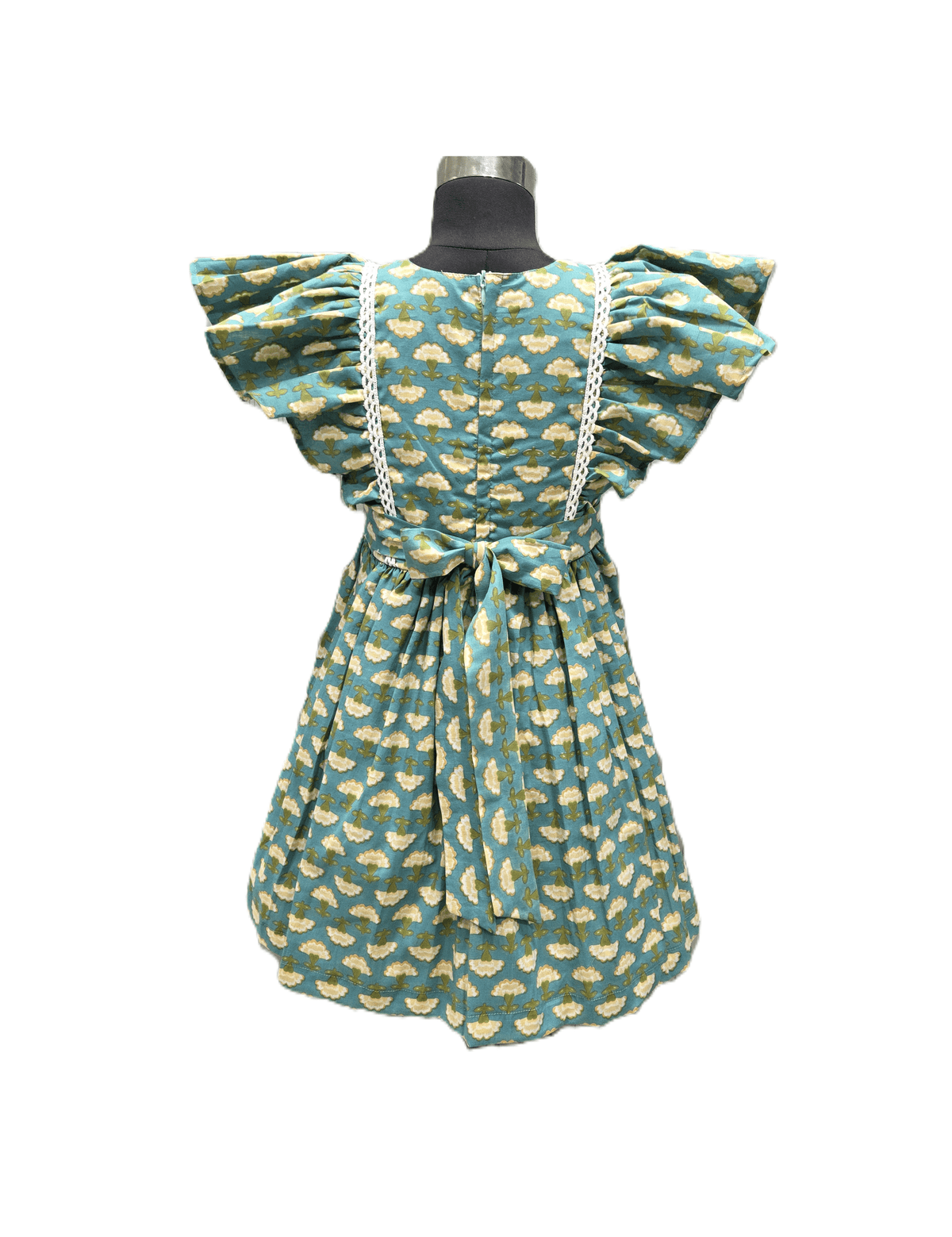 beautifully detailed mustard cotton frock - House of Kritee