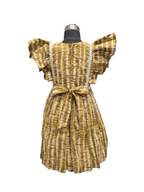 mustard ochre cotton frock. - House of Kritee