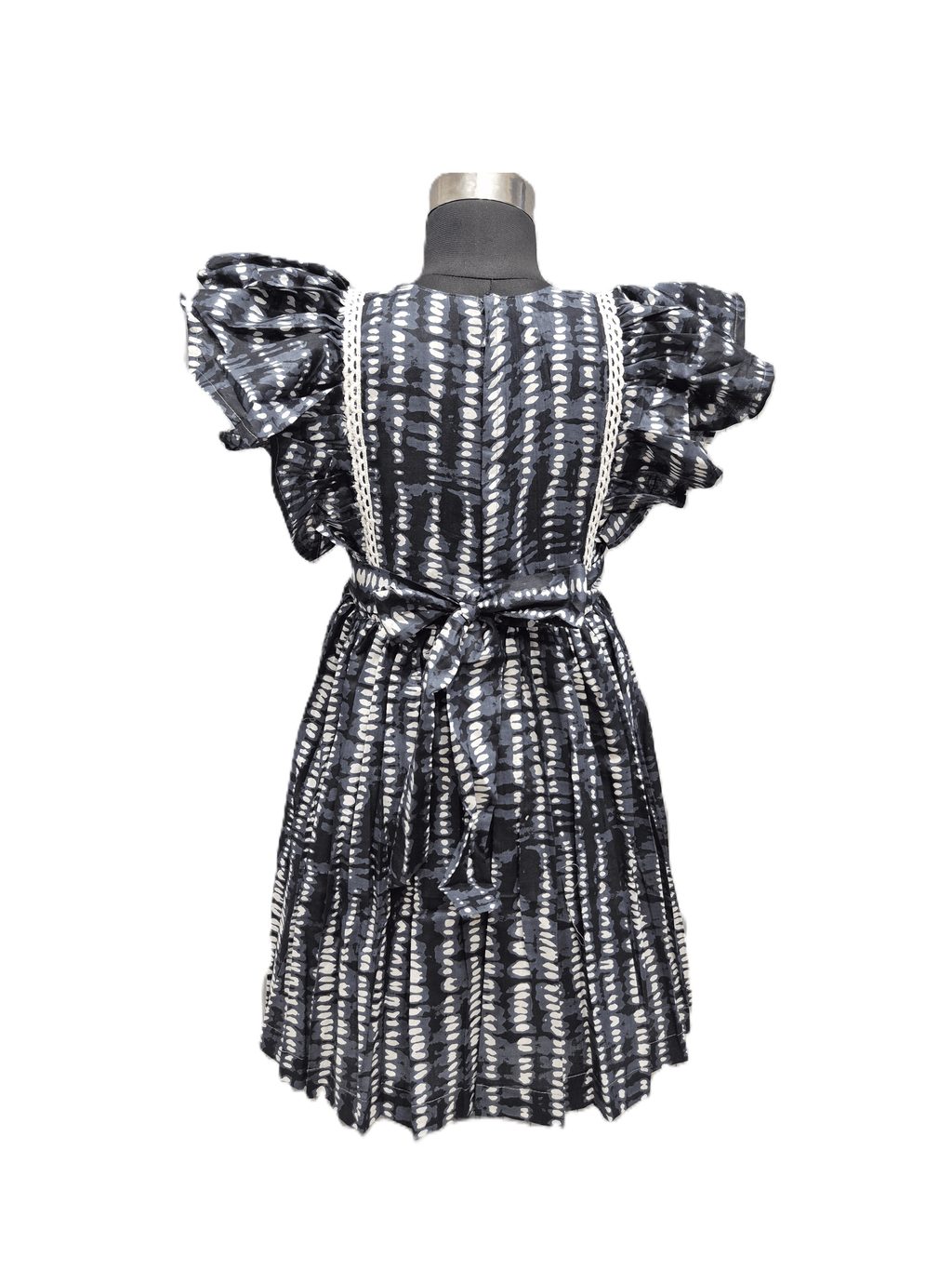 unique charcoal black cotton frock - House of Kritee