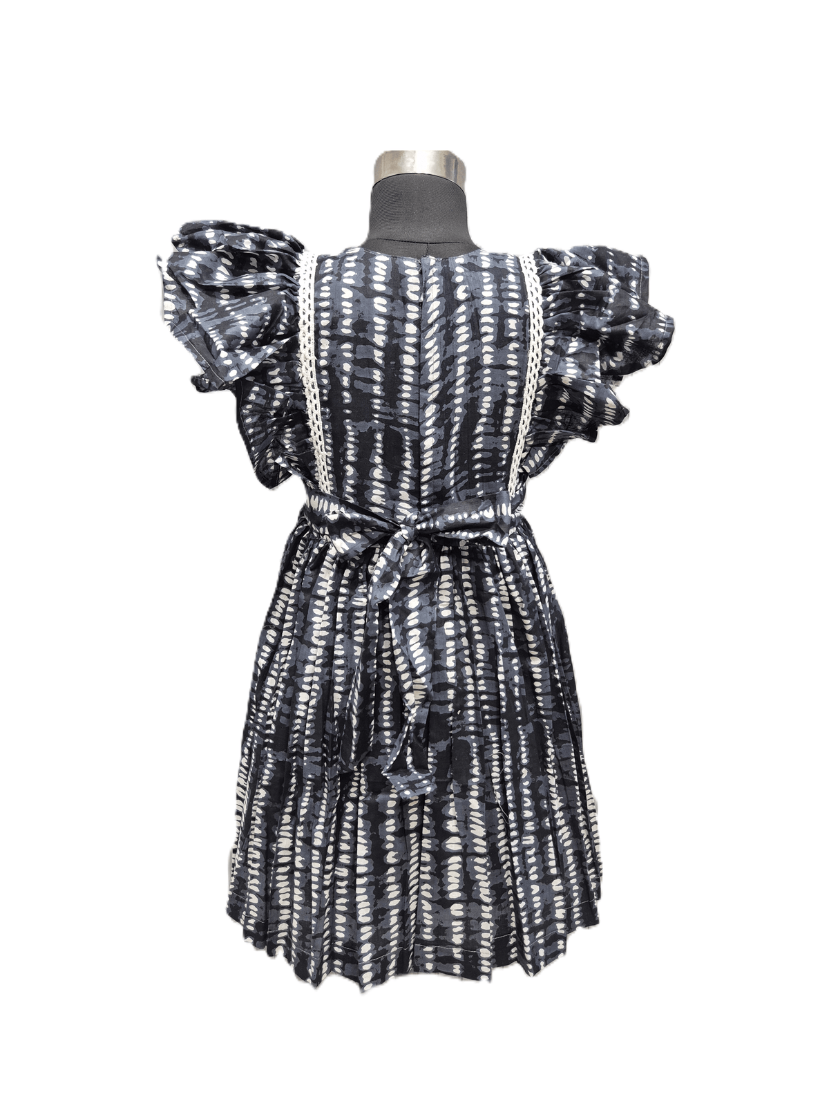 unique charcoal black cotton frock - House of Kritee