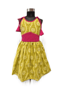 radiant lime-green cotton frock - House of Kritee