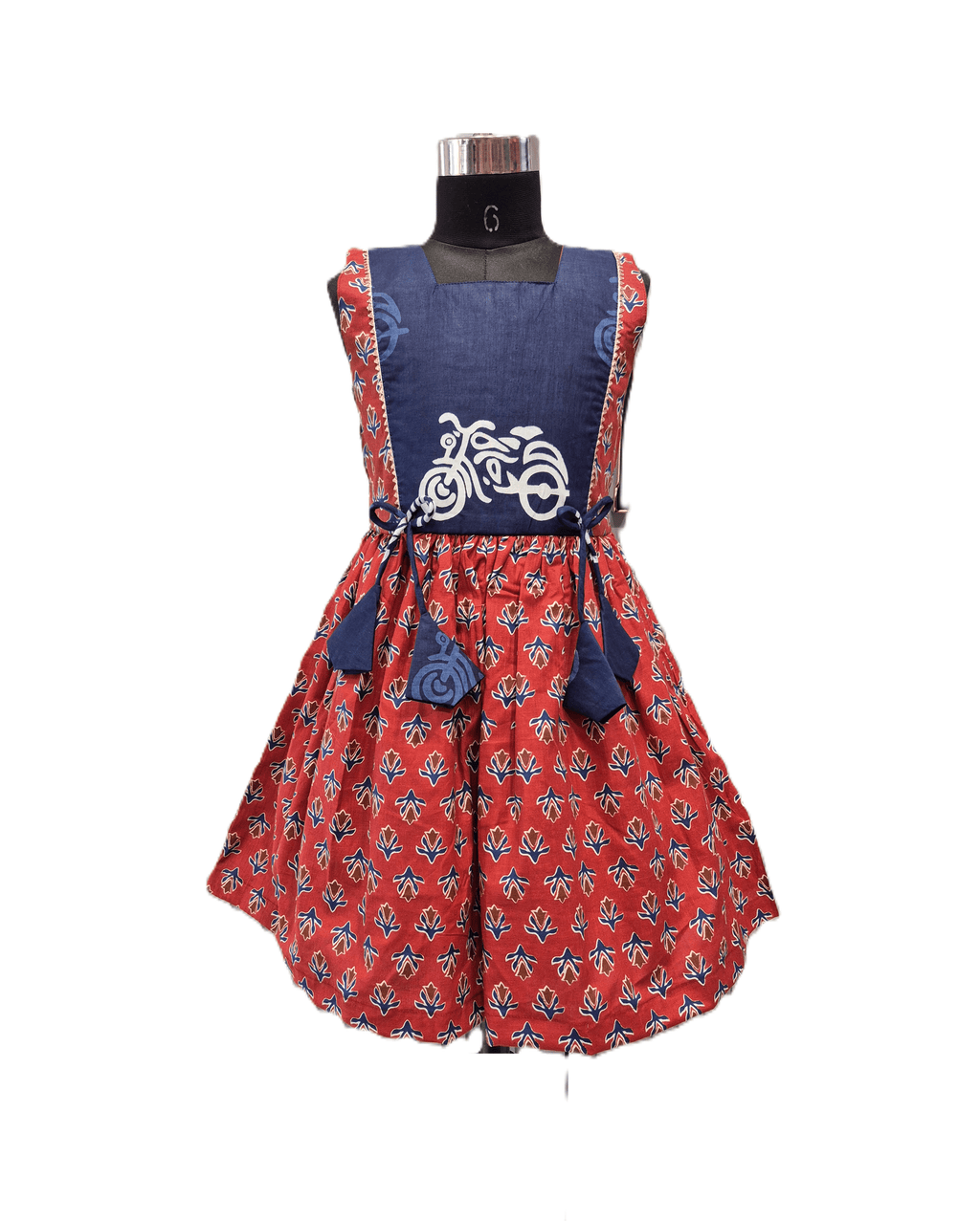Traditional And Unique Sleeveless Cotton Frock - House of Kritee