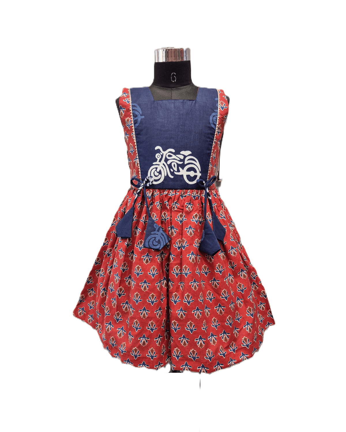Traditional And Unique Sleeveless Cotton Frock - House of Kritee