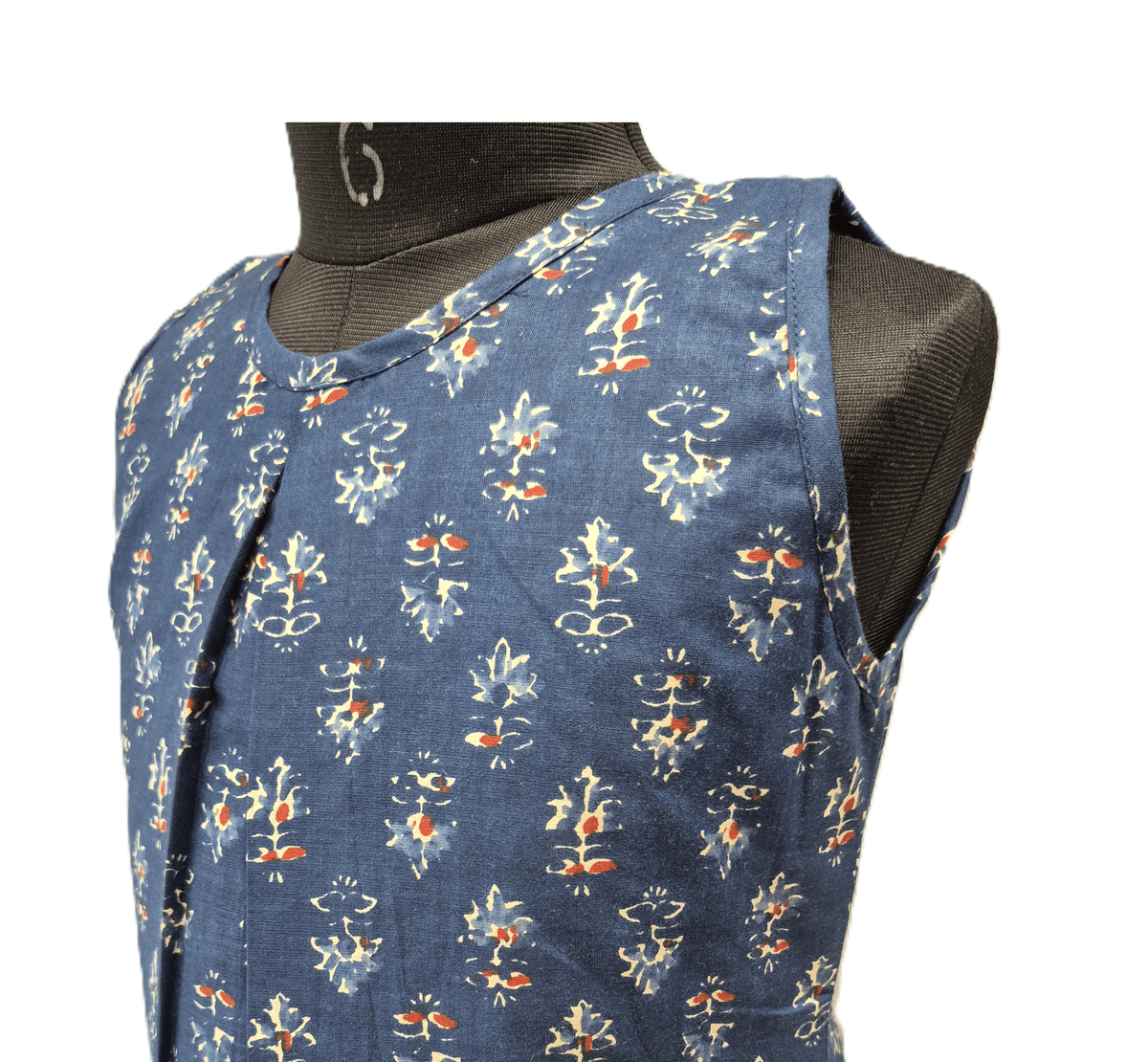 elegant navy blue cotton frock
