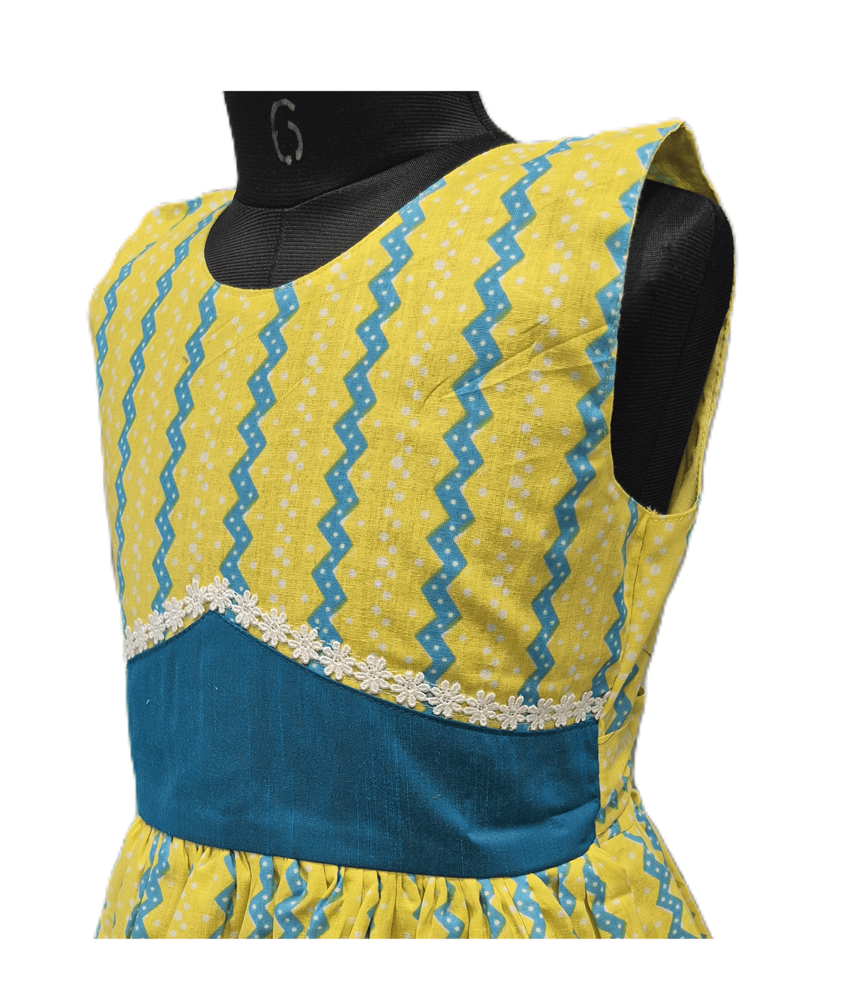 eye-catching lime yellow cotton frock - House of Kritee