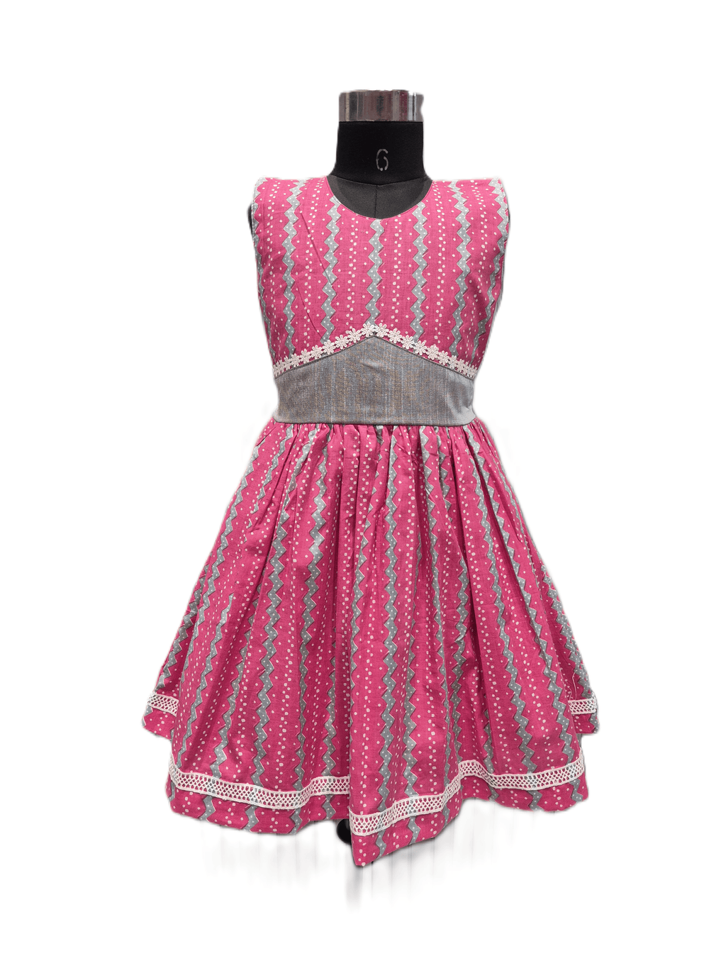 eye-catching fuchsia pink cotton frock - House of Kritee