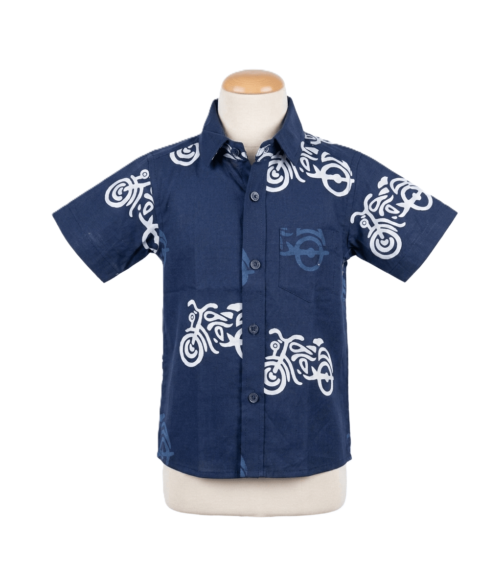 Short Sleeves With A Structured Pointed Collar Cotton Shirt - House of Kritee