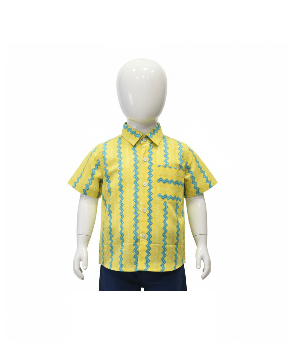 Summer Fun Chevron Stripe Cotton Shirt - House of Kritee