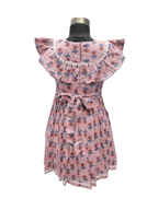 Vintage Charm With Dusty Pink Floral Frock - House of Kritee