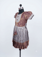 Girls Ethnic Silk Frock with Brocade Jacket