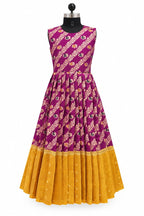 Girls Ethnic Silk One Piece with Jacket