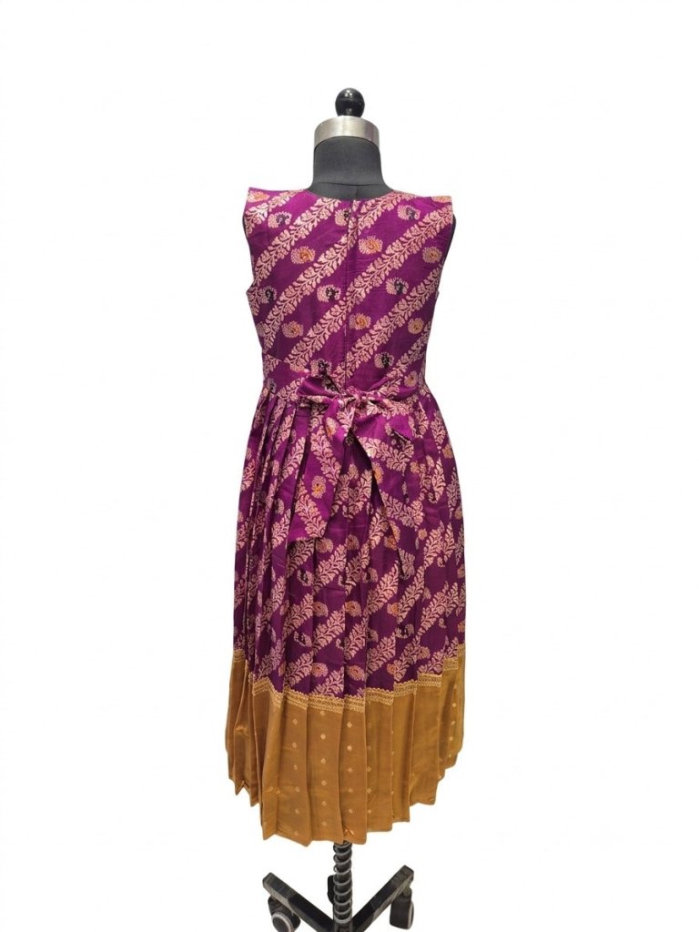 Girls Ethnic Silk One Piece with Jacket